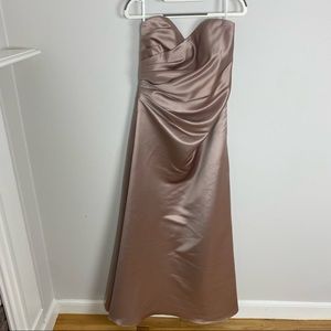 Watters Wtoo Strapless Gown, Champagne/Cappuccino, Size 6